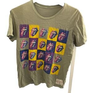 Rolling Stones Short Sleeve Tee Shirt Women Size Medium Green